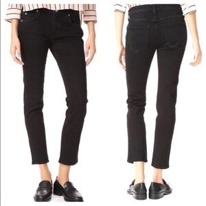 AMO Kate Slim Straight Leg Jeans Black Magic